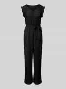 Only Jumpsuit mit Bindegürtel Modell 'ELISA' in Black, Größe XS
