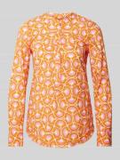 Emily Van den Bergh Blusenshirt mit Allover-Muster in Orange, Größe 36