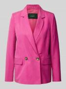 Oui Blazer in unifarbenem Design in Fuchsia, Größe 38