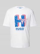 Hugo Blue T-Shirt mit Label-Print Modell 'Nentryle' in Weiss, Größe M