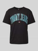 Tommy Jeans T-Shirt mit Label-Print Modell 'POPCOLOR' in Black, Größe ...