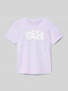 Jack & Jones T-Shirt mit Label-Print in Flieder, Größe 140