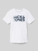 Jack & Jones T-Shirt mit Label-Print in Weiss, Größe 140