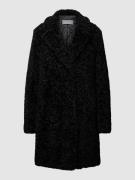 WHITE LABEL Mantel aus Teddyfell in Black, Größe 36