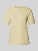 Jake*s Casual T-Shirt mit Rundhalsausschnitt in Pastellgelb, Größe XS