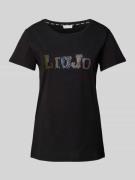 LIU JO SPORT T-Shirt mit Ziersteinbesatz und Rundhalsausschnitt in Bla...