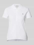 Gant Slim Fit Poloshirt mit Label-Stitching in Weiss, Größe S