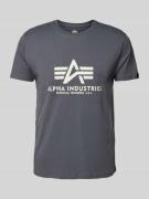 Alpha Industries T-Shirt mit Label-Print in Dunkelgrau, Größe XS