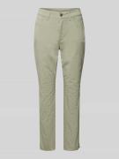 MAC Slim Fit Jeans in unifarbenem Design Modell 'MELANIE' in Khaki, Gr...