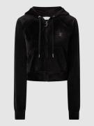 Juicy Couture Sweatjacke mit Kapuze Modell 'MADISON' in Black, Größe L