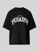 Pegador Oversized T-Shirt mit Label-Print Modell 'WAYRUNA' in Black, G...