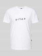 G-Star Raw T-Shirt mit Label-Print in Weiss, Größe S
