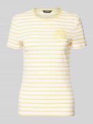 Lauren Ralph Lauren T-Shirt mit Logo-Stitching Modell 'ALLI' in Gelb, ...