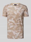 Lindbergh T-Shirt mit Allover-Muster Modell 'Slub' in Sand, Größe S