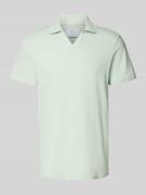 MCNEAL Regular Fit Poloshirt mit V-Ausschnitt in Helltuerkis, Größe S