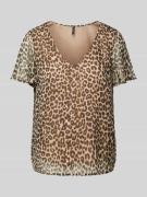 Vero Moda Blusenshirt mit Animal-Print Modell 'SMILLA' in Mittelbraun,...