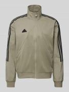 ADIDAS SPORTSWEAR Sweatjacke mit Stehkragen in Taupe, Größe M