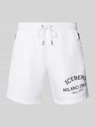 Iceberg Swim Badehose mit Label-Print in Weiss, Größe M