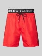 Iceberg Swim Badehose mit seitlichen Reißverschlusstaschen in Rot, Grö...
