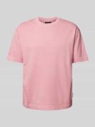 Marc O'Polo T-Shirt in unifarbenes Design in Rose, Größe S