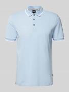 BOSS Poloshirt mit Kontraststreifen Modell 'Parlay' in Bleu, Größe M