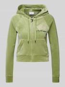 Juicy Couture Sweatjacke mit Eingrifftaschen und Label-Stitching in Ol...