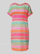Christian Berg Woman Knielanges Kleid mit Streifenmuster in Neon Pink,...