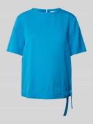 comma Casual Identity T-Shirt mit Schleifen-Detail in Blau, Größe 34