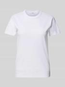 OPUS T-Shirt mit geripptem Rundhalsausschnitt Modell 'Samun' in Weiss,...