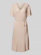 Vila Knielanges Kleid mit V-Ausschnitt Modell 'PLISEA' in Hellgrau, Gr...