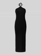 Pieces Knielanges Kleid mit Neckholder Modell 'ALICIA' in Black, Größe...