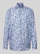 Eterna Comfort Fit Business-Hemd mit Allover-Muster in Blau, Größe 40