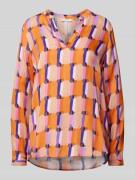 Eterna Bluse mit Allover-Print in Orange, Größe 34