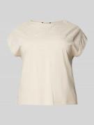 Vero Moda T-Shirt mit Lochstickerei Modell 'KAYA' in Beige, Größe 42