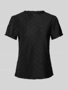 Vila T-Shirt mit Strukturmuster Modell 'PLISEA' in Black, Größe S