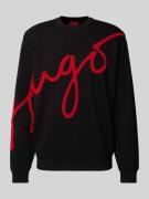 HUGO Sweatshirt mit Label-Print Modell 'Diraffe' in Black, Größe M