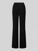 Jake*s Casual Flared Cut Hose aus Viskose-Leinen-Mix in Black, Größe 3...