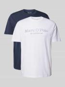 Marc O'Polo T-Shirt mit Label-Schriftzug in Weiss, Größe M