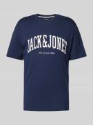 Jack & Jones T-Shirt mit Label-Print Modell 'CYRUS' in Dunkelblau, Grö...