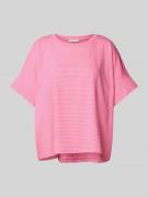 Tom Tailor T-Shirt mit Streifenmuster in Pink, Größe L
