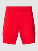 HUGO Regular Fit Sweatshorts mit Label-Print in Rot, Größe M