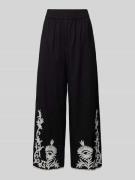 Jake*s Collection Culotte mit Stitchings und elastischem Bund in Black...