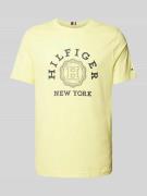 Tommy Hilfiger T-Shirt mit Label-Print in Gelb, Größe S