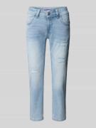 Blue Monkey Slim Fit Jeans im Destroyed-Look Modell 'CHARLOTTE' in Hel...