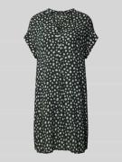 OPUS Knielanges Kleid mit Allover-Muster Modell 'Wularo dot' in Petrol...