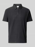 SELECTED HOMME Relaxed Fit Poloshirt in Ripp-Optik in Black, Größe S