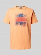 Lerros T-Shirt mit Motiv-Print in Lachs, Größe L