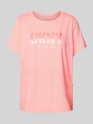 DKNY PERFORMANCE T-Shirt mit Label-Print in Rosa, Größe S