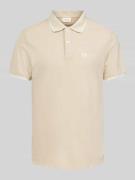 s.Oliver RED LABEL Regular Fit Poloshirt mit Label-Print in Beige, Grö...