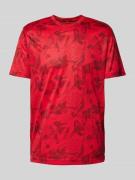 Christian Berg Men T-Shirt mit Allover-Muster in Rot, Größe S